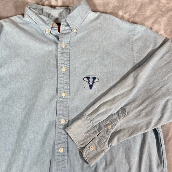 Vintage Other - Vintage Villanova Wildcats Lacrosse Oxford Button Down Shirt Mens XL Blue 90s